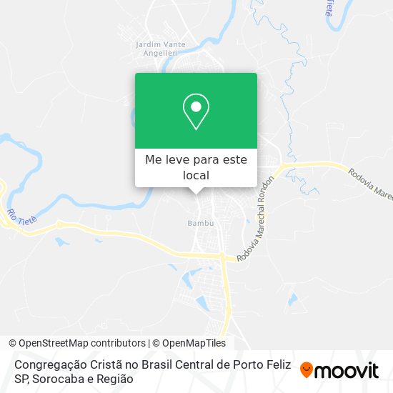 Congregação Cristã no Brasil Central de Porto Feliz SP mapa