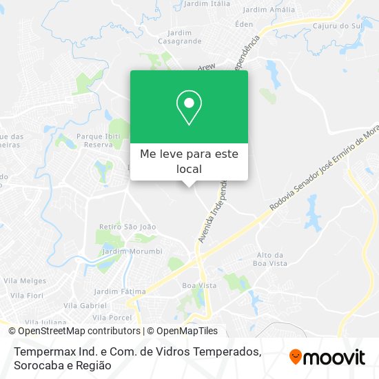 Tempermax Ind. e Com. de Vidros Temperados mapa