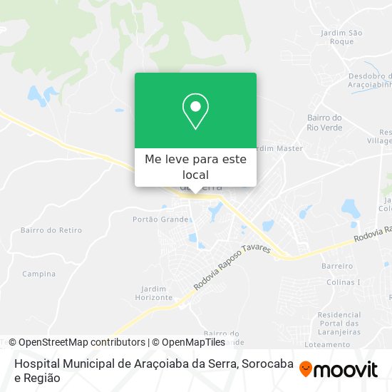 Hospital Municipal de Araçoiaba da Serra mapa