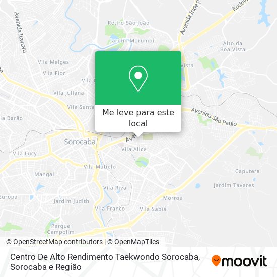 Centro De Alto Rendimento Taekwondo Sorocaba mapa