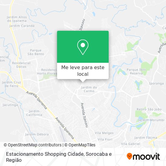 Estacionamento Shopping Cidade mapa