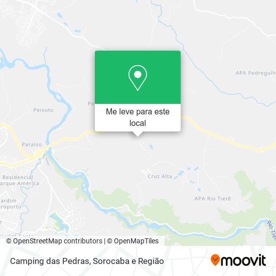 Camping das Pedras mapa