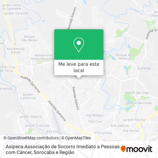 Asipeca Associação de Socorro Imediato a Pessoas com Câncer mapa