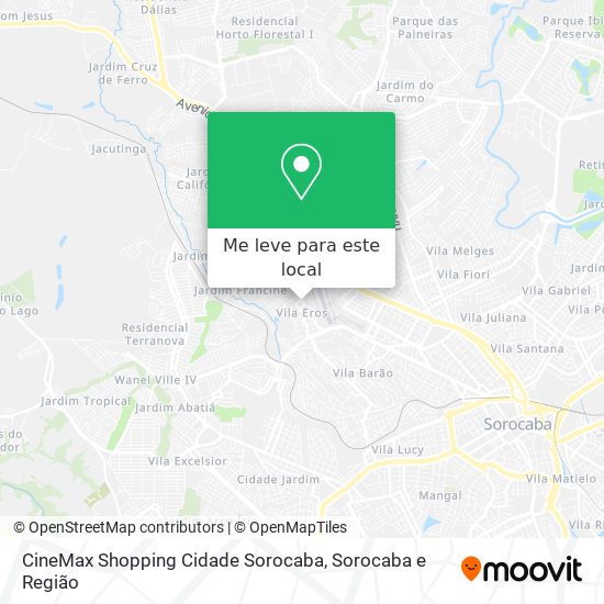 CineMax Shopping Cidade Sorocaba mapa