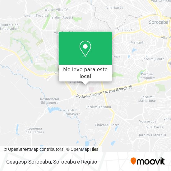 Ceagesp Sorocaba mapa