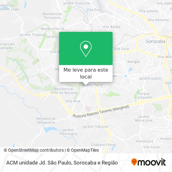 ACM unidade Jd. São Paulo mapa