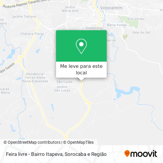 Feira livre - Bairro Itapeva mapa