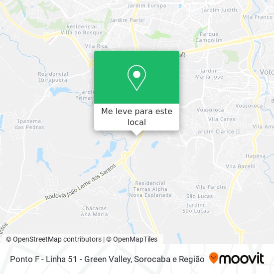 Ponto F - Linha 51 - Green Valley mapa