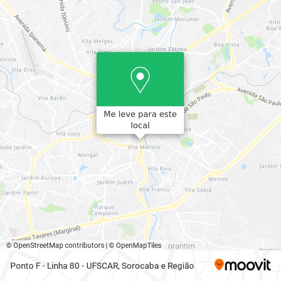 Ponto F - Linha 80 - UFSCAR mapa