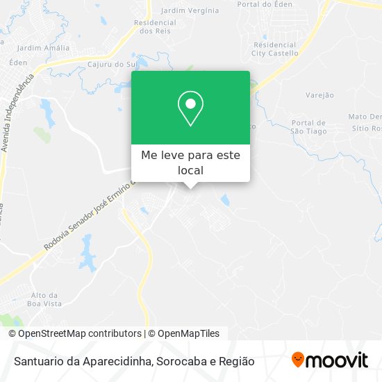 Santuario da Aparecidinha mapa
