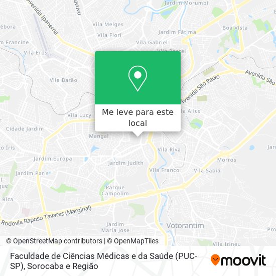 Faculdade de Ciências Médicas e da Saúde (PUC-SP) mapa