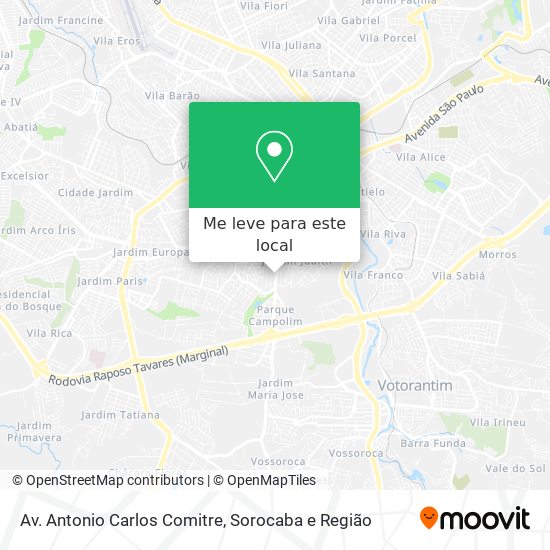 Av. Antonio Carlos Comitre mapa