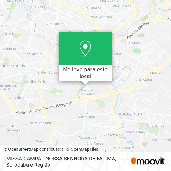 MISSA CAMPAL NOSSA SENHORA DE FATIMA mapa