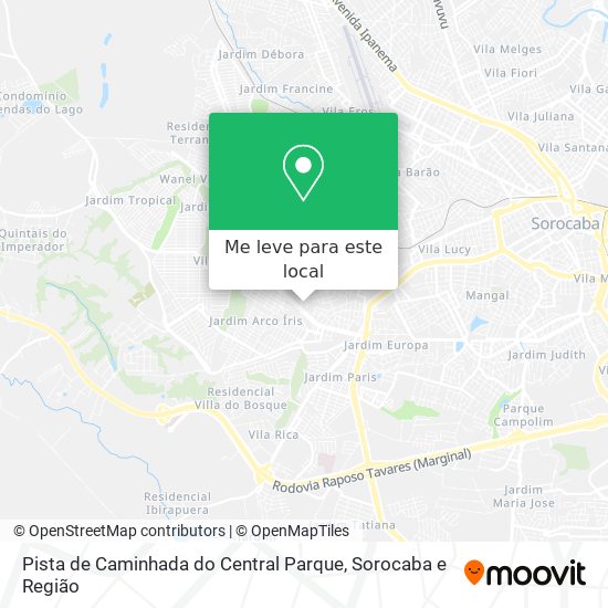 Pista de Caminhada do Central Parque mapa