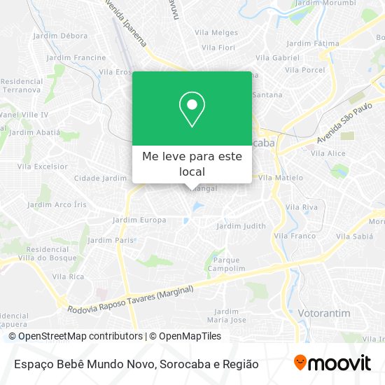 Espaço Bebê Mundo Novo mapa