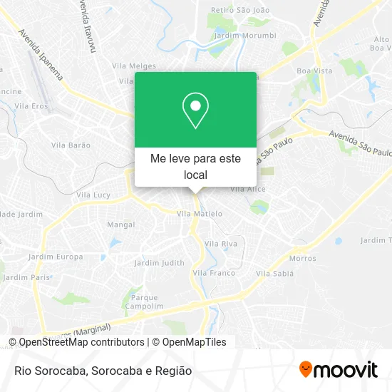 Rio Sorocaba mapa