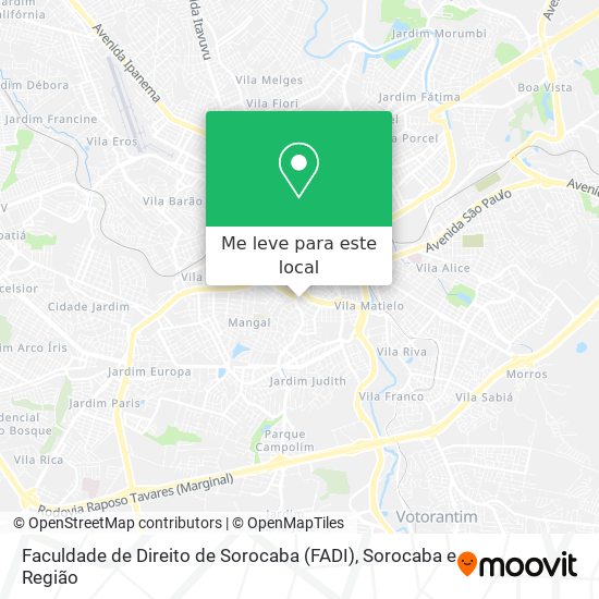 Faculdade de Direito de Sorocaba (FADI) mapa