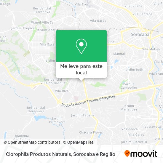 Clorophila Produtos Naturais mapa