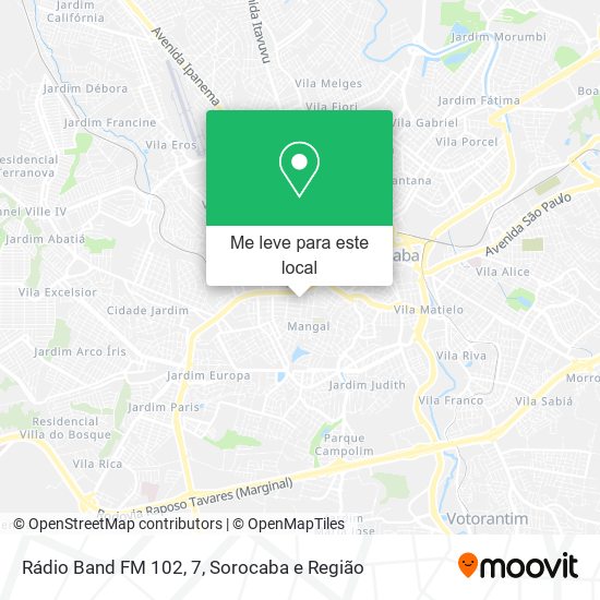 Rádio Band FM 102, 7 mapa