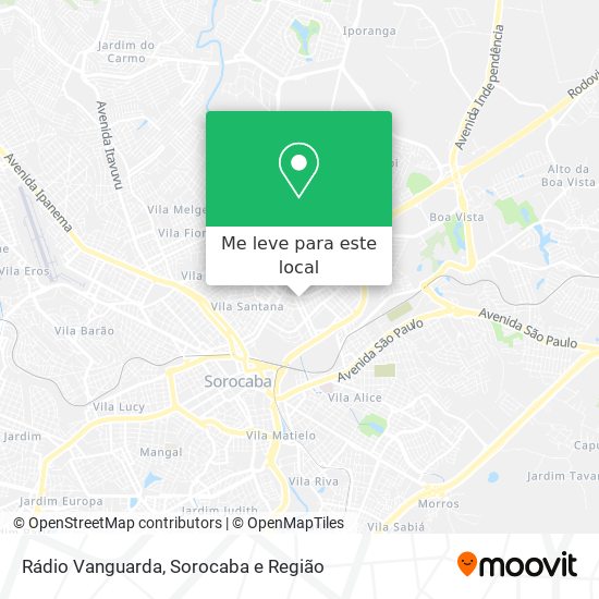 Rádio Vanguarda mapa
