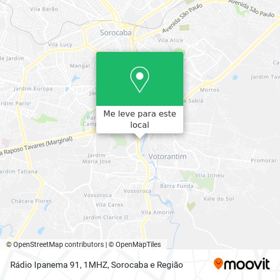 Rádio Ipanema 91, 1MHZ mapa