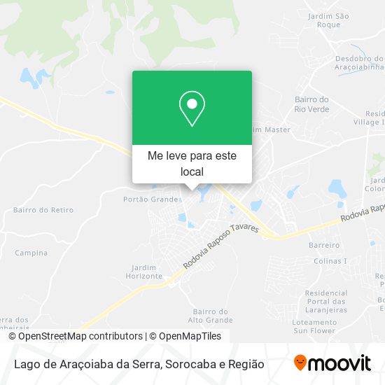 Lago de Araçoiaba da Serra mapa