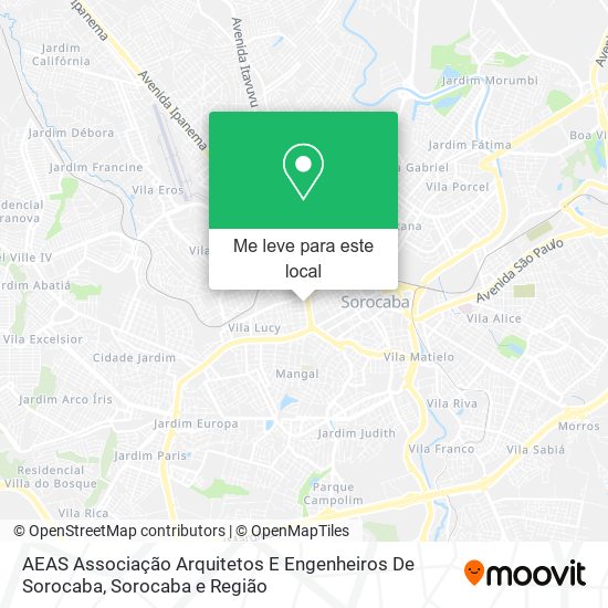 AEAS Associação Arquitetos E Engenheiros De Sorocaba mapa