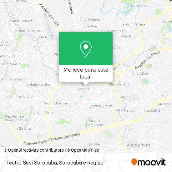 Teatro Sesi Sorocaba mapa