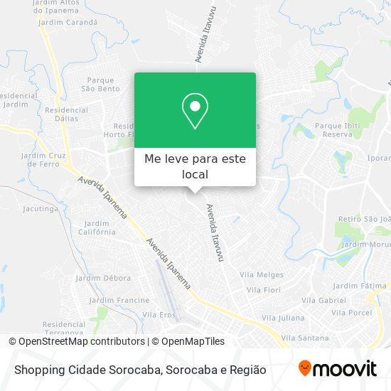 Shopping Cidade Sorocaba mapa