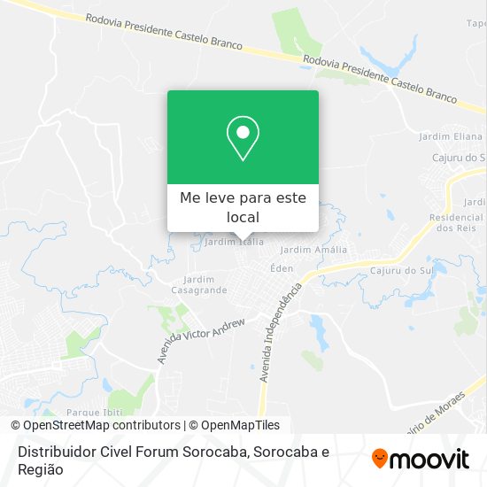 Distribuidor Civel Forum Sorocaba mapa