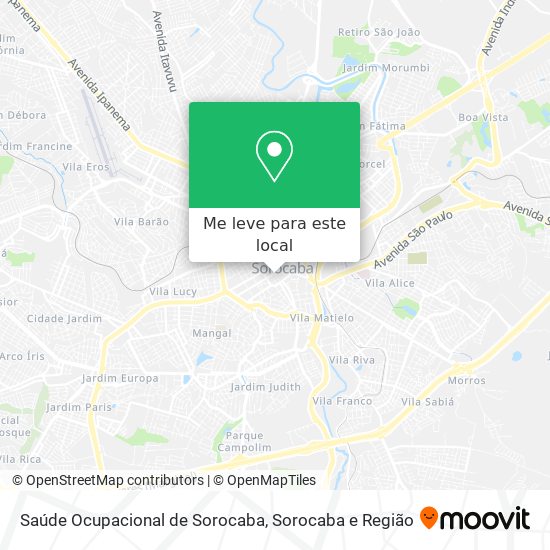 Saúde Ocupacional de Sorocaba mapa