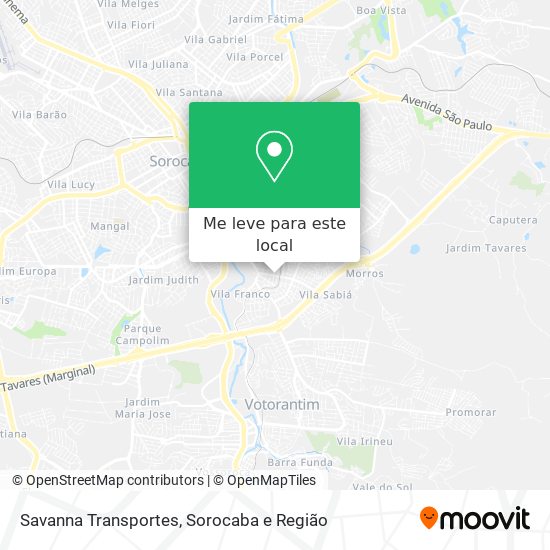 Savanna Transportes mapa