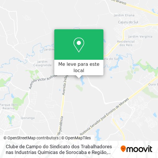 Clube de Campo do Sindicato dos Trabalhadores nas Industrias Químicas  de Sorocaba e Região mapa