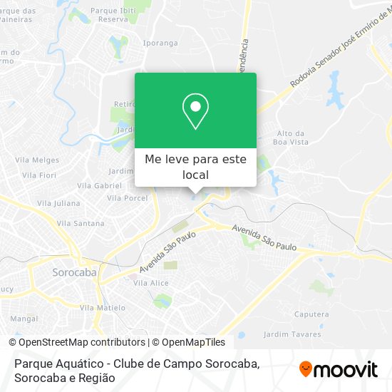 Parque Aquático - Clube de Campo Sorocaba mapa