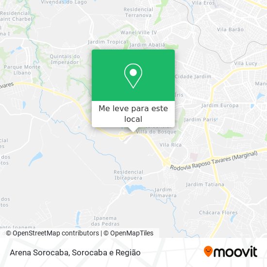 Arena Sorocaba mapa