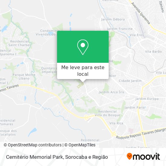 Cemitério Memorial Park mapa