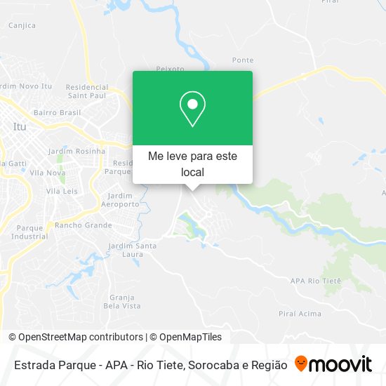 Estrada Parque - APA - Rio Tiete mapa