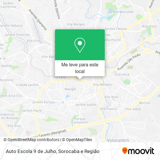 Auto Escola 9 de Julho mapa
