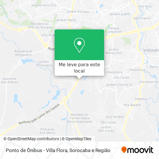 Ponto de Ônibus - Villa Flora mapa