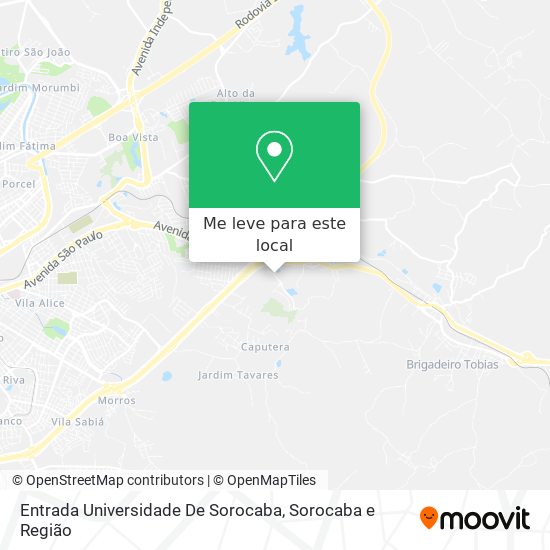Entrada Universidade De Sorocaba mapa