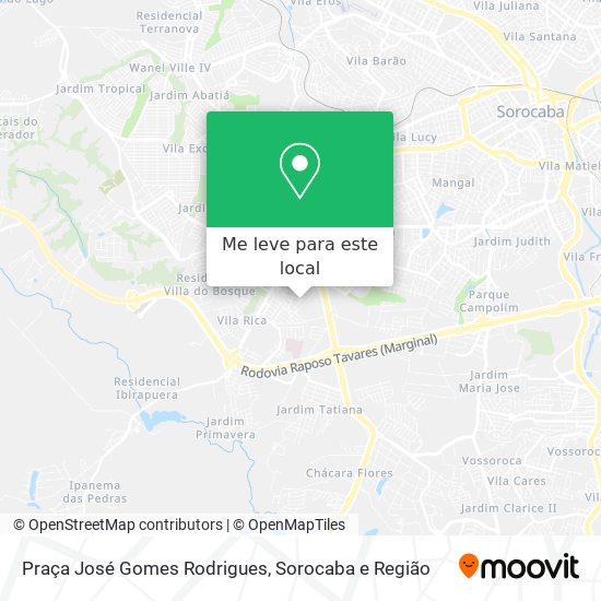 Praça José Gomes Rodrigues mapa