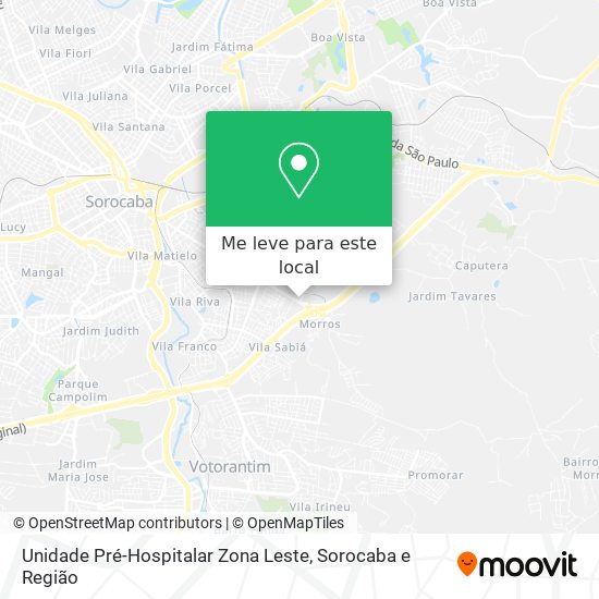 Unidade Pré-Hospitalar Zona Leste mapa