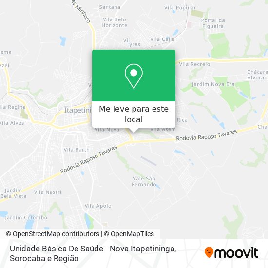 Unidade Básica De Saúde - Nova Itapetininga mapa