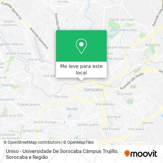 Uniso - Universidade De Sorocaba Câmpus Trujillo mapa