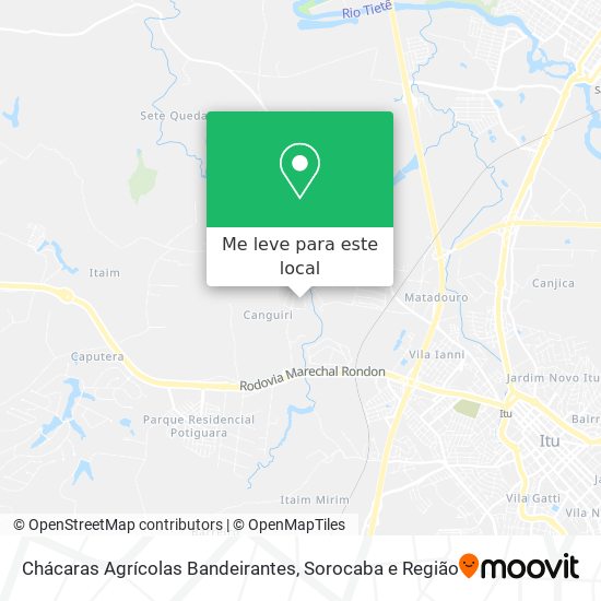 Chácaras Agrícolas Bandeirantes mapa