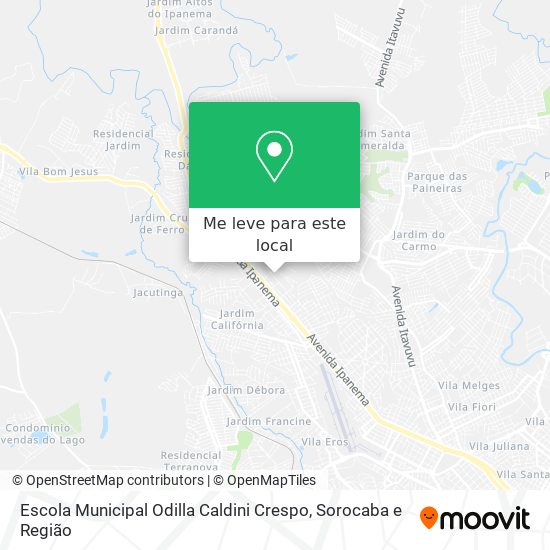 Escola Municipal Odilla Caldini Crespo mapa