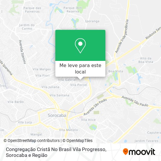 Congregação Cristã No Brasil Vila Progresso mapa