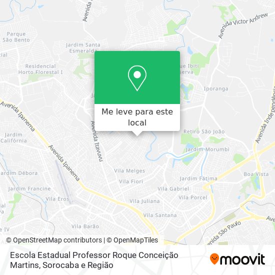 Escola Estadual Professor Roque Conceição Martins mapa
