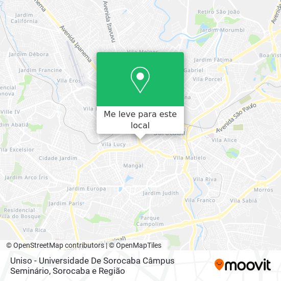 Uniso - Universidade De Sorocaba Câmpus Seminário mapa