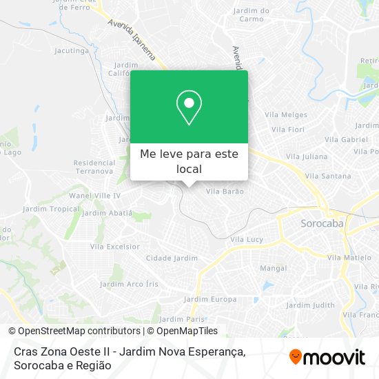 Cras Zona Oeste II - Jardim Nova Esperança mapa